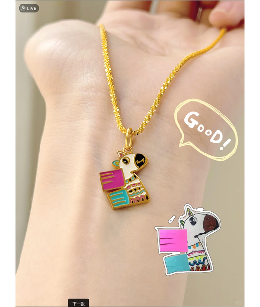 Mom's Gifted Necklace From Kids Drawing, Personalised Artwork Jewellery, Custom Sterling Silver Enamel Keepsake
