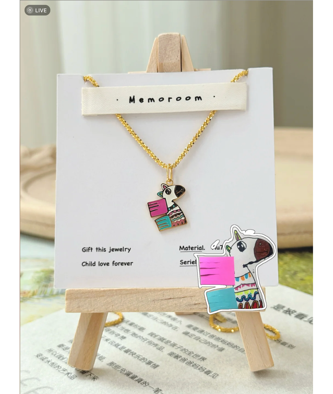 Mom's Gifted Necklace From Kids Drawing, Personalised Artwork Jewellery, Custom Sterling Silver Enamel Keepsake