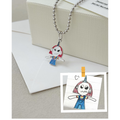 Custom Children's Drawing Pendant, Sterling Silver Enamel Necklace, Mom Keepsake Jewellery