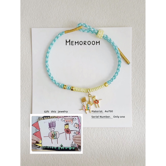 Custom Sterling Silver Kids Art Bracelet, Wearable Child Drawing Keepsake