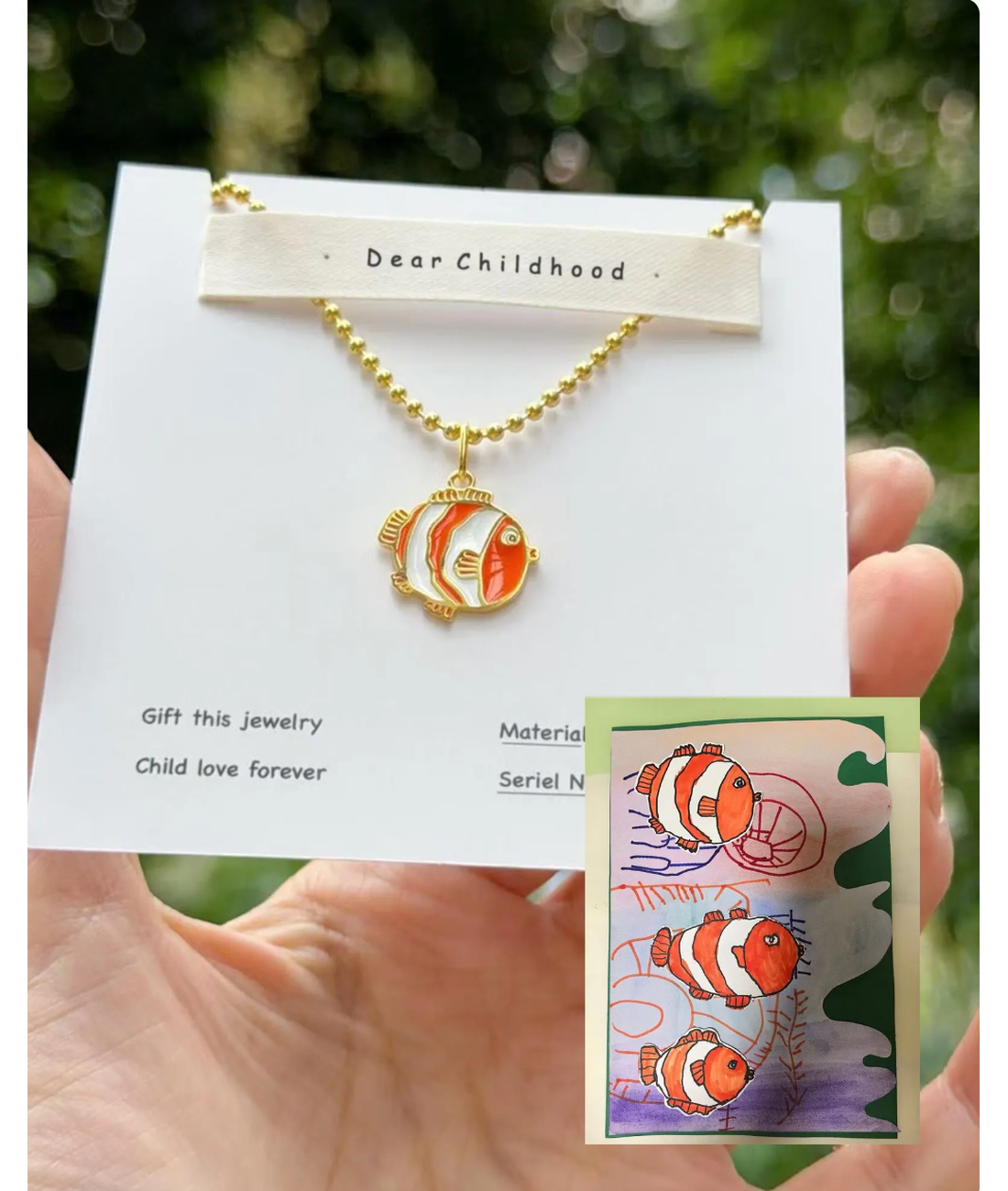 Custom Kids Artwork Necklace, Sterling Silver Enamel Family Keepsake, Handwriting Jewelry
