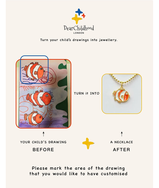 Custom Kids Artwork Necklace, Sterling Silver Enamel Family Keepsake, Handwriting Jewelry