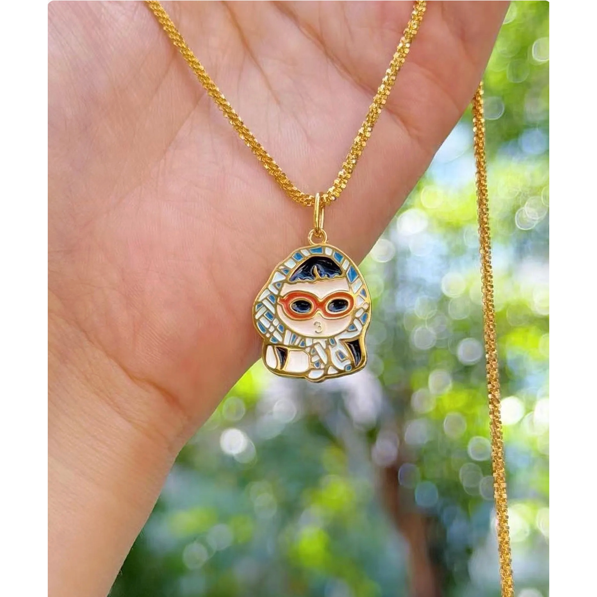 Mom's Gifted Necklace From Kids Drawing, Personalised Artwork Jewellery, Custom Sterling Silver Enamel Keepsake