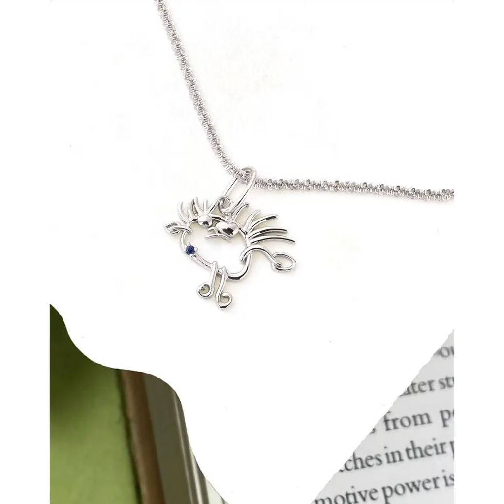 Custom Kids Drawing Line Art Necklace, Sterling Silver Child Artwork Jewelry, Personalized Modern Keepsake