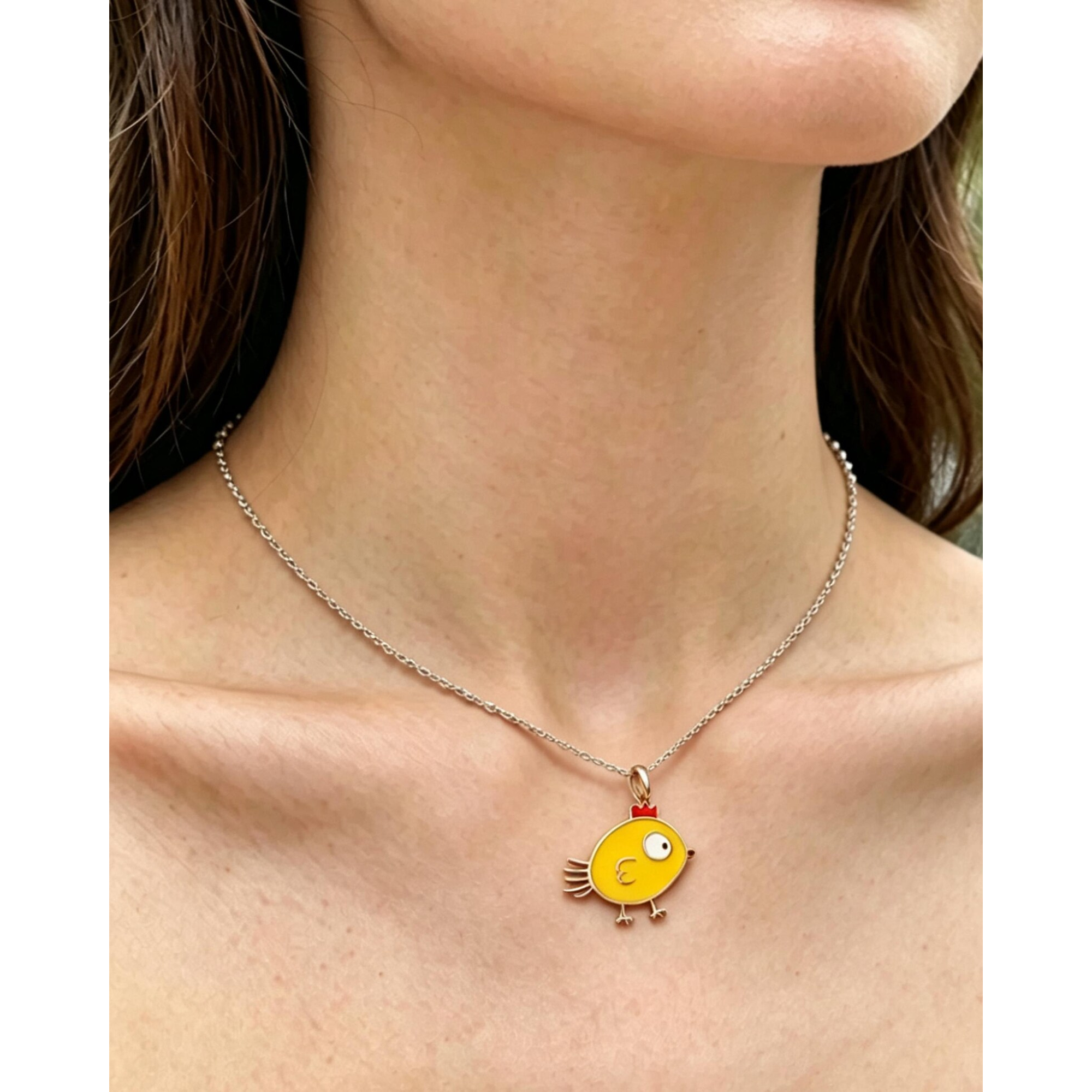 Custom Child Artwork Sterling Silver Enamel Pendant Necklace, Personalized Keepsake Jewelry